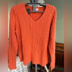 St John’s Bay classic cable XL pumpkin orange.